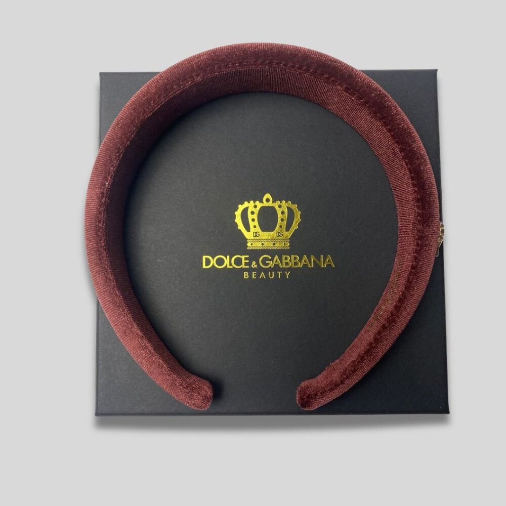 Dolce & Gabbana Beauty Burgundy Velvet Padded Headband NWT